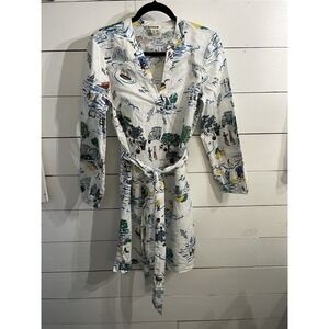 BODEN Lemon Cleo Linen Tie Waist Dress Women's 8 REGULAR Amalfi Coast Italy